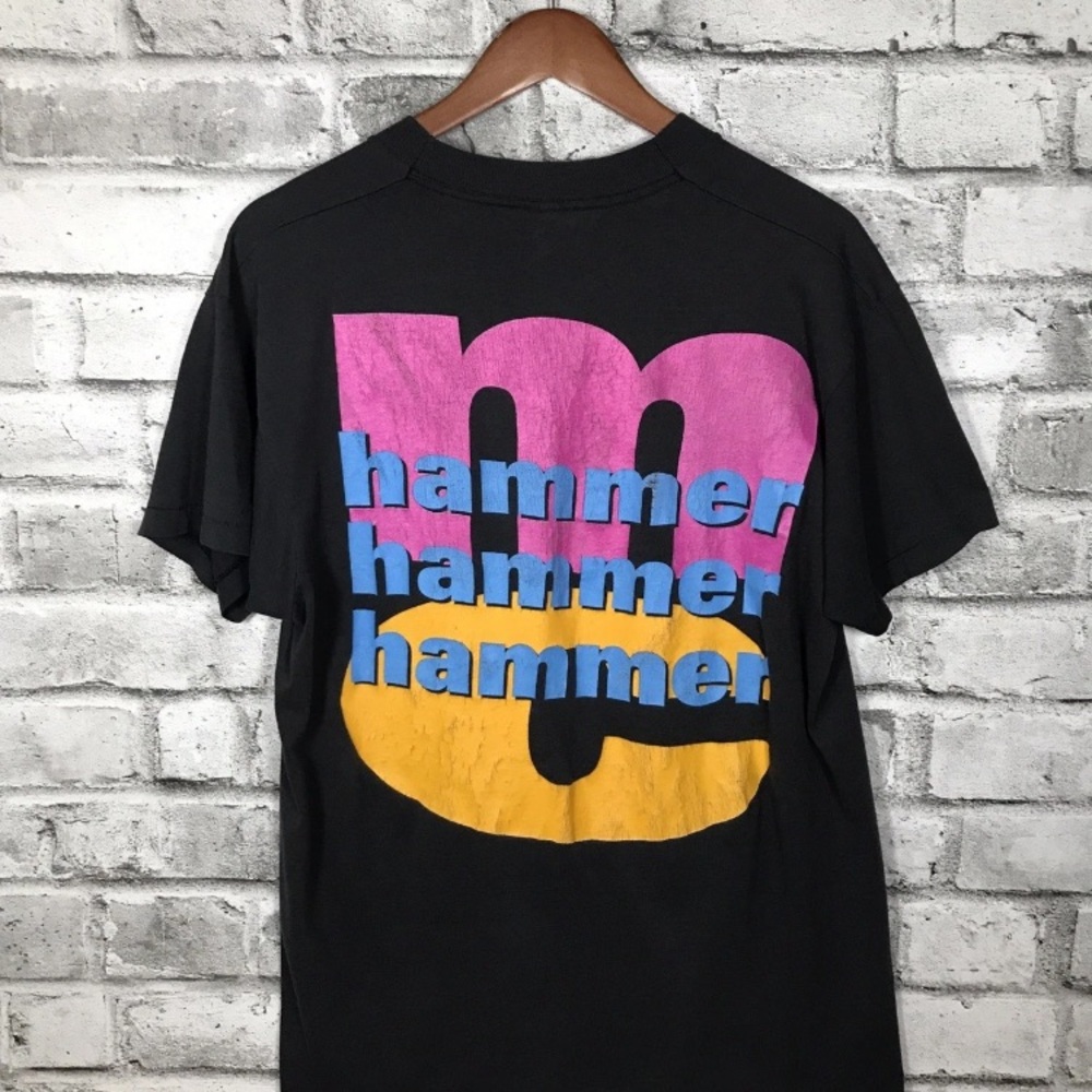 Vintage 1991 MC Hammer Single Stitch T-Shirt Screen Stars Tag L - Picture 2 of 4